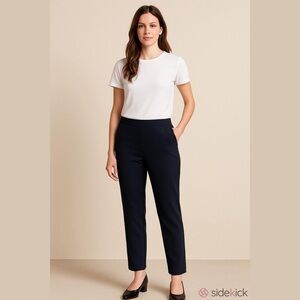 Sympli Slim Ponte Crop Pant Woman 14 Black Side Zip Pockets Career Comfy Classic
